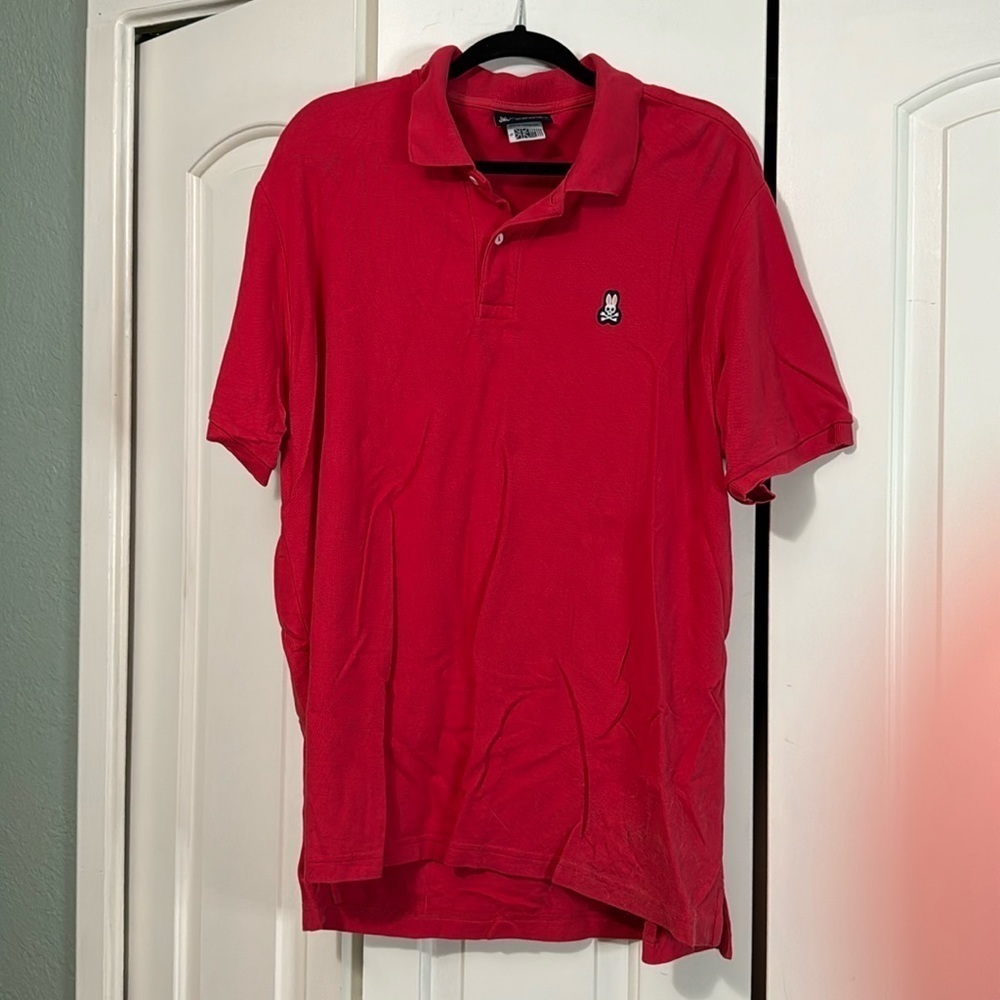 Psycho bunny red pique polo size 8/XXL